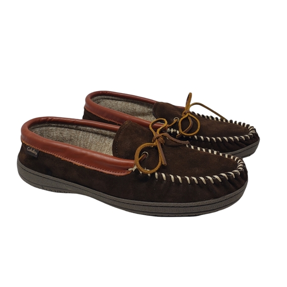 Cabelas Mens Brown Leather Moccasin 